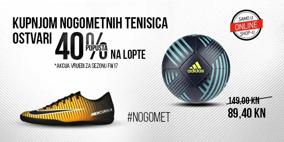 Kupi kopačke i ostvari 40% popusta na loptu