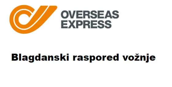 Overseas - blagdanski raspored vožnje