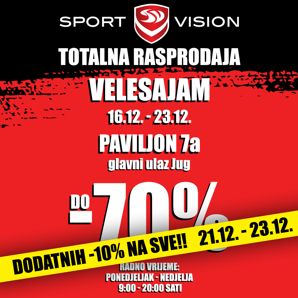 SPORT VISION VELESAJAM RASPRODAJA DO 70% - dodatnih -10% na SVE | Sport ...