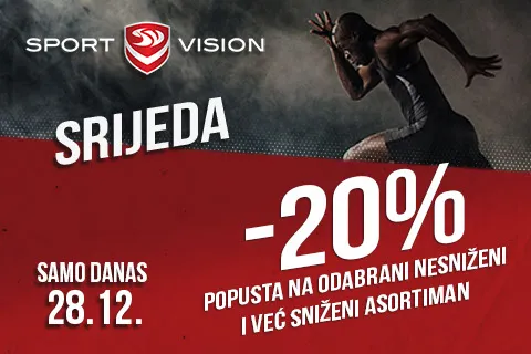JOŠ JEDNA SRIJEDA U MJESECU DONOSI NAJBOLJE POPUSTE U SPORT VISION TRGOVINAMA