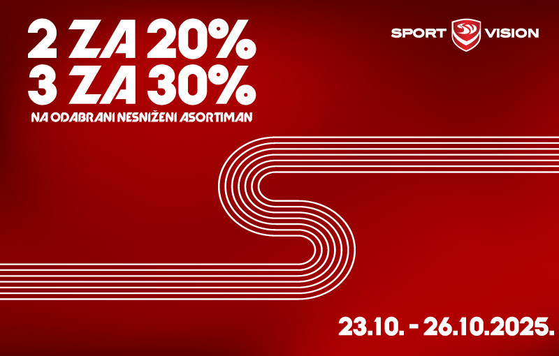 Požuri u odabrane Sport Vision trgovine po novu opremu jer te čekaju vrtoglavo dobre cijene!