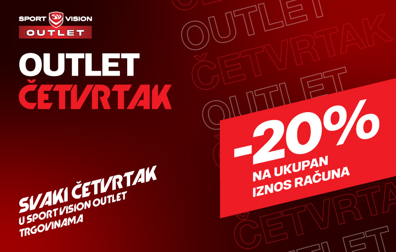 OUTLET ČETVRTAK. SVAKI ČETVRTAK DODATNIH -20% NA UKUPAN IZNOS RAČUNA!