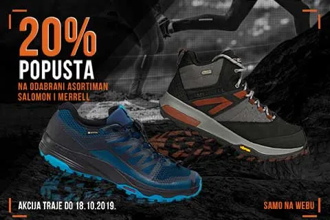 20% popusta na Salomon i Merrel