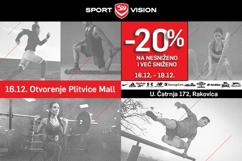SPORT VISION OTVARA SVOJA 32 VRATA U PLITVICE MALL-U