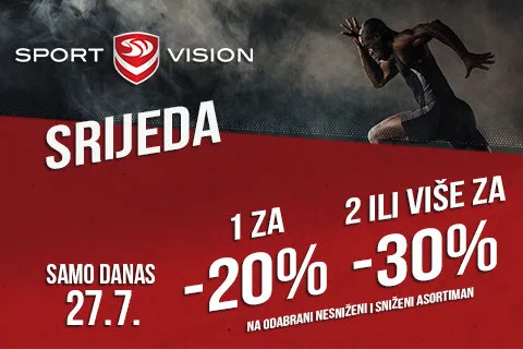 27.7. OBILJEŽAVAMO JOŠ JEDNU SPORT VISION SRIJEDU POPRAĆENU ODLIČNIM UŠTEDAMA!