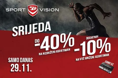 JOŠ JEDNA SPORT VISION SRIJEDA SA LUDIM POPUSTIMA!