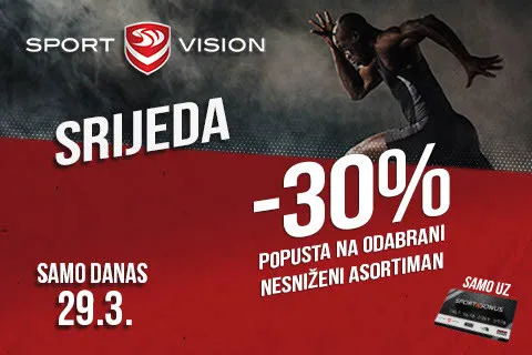 29.03. NOVA SPORT VISION SRIJEDA DONOSI 30% POPUSTA!