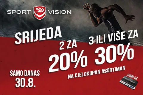 JOŠ JEDNA SPORT VISION SRIJEDA SA LUDIM POPUSTIMA!