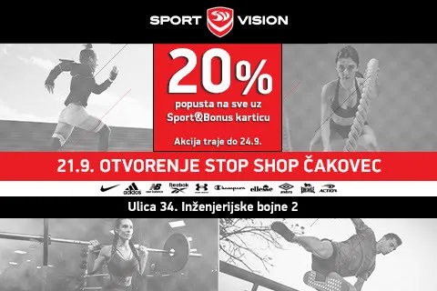 OTVORENA I 44. SPORT VISION TRGOVINA U STOP SHOP ČAKOVCU!