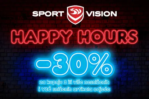 SAMO DANAS skokni u Sport Vision trgovinu jer smo vam pripremili još jednu sjajnu Happy Hours akciju!