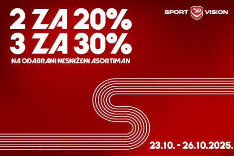 Požuri u odabrane Sport Vision trgovine po novu opremu jer te čekaju vrtoglavo dobre cijene!