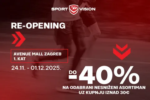SPORT VISION SE VRATIO TAMO GDJE JE SVE POČELO. POSJETI NAS U AVENUE MALL-U I ISKORISTI SJAJNE AKCIJE POVODOM RE-OPENINGA!