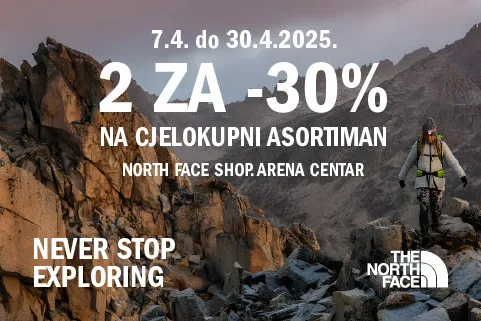 PAZI SAD! Uz kupnju 2 ili više artikala ostvari -30% na SVE u The North Face trgovini u Arena Centru Zagreb!