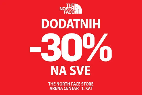 EKSKLUZIVNA PONUDA U THE NORTH FACE STORE-U DODATNIH 30% POPUSTA ZA SVE NESNIŽENE I SNIŽENE ARTIKLE DO -40%