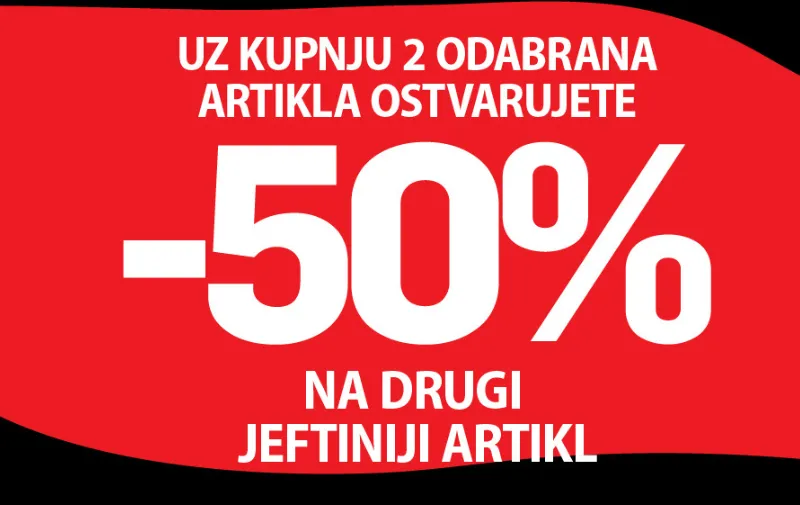 OSTVARI 50% POPUSTA NA DRUGI JEFTINIJI ARTIKL