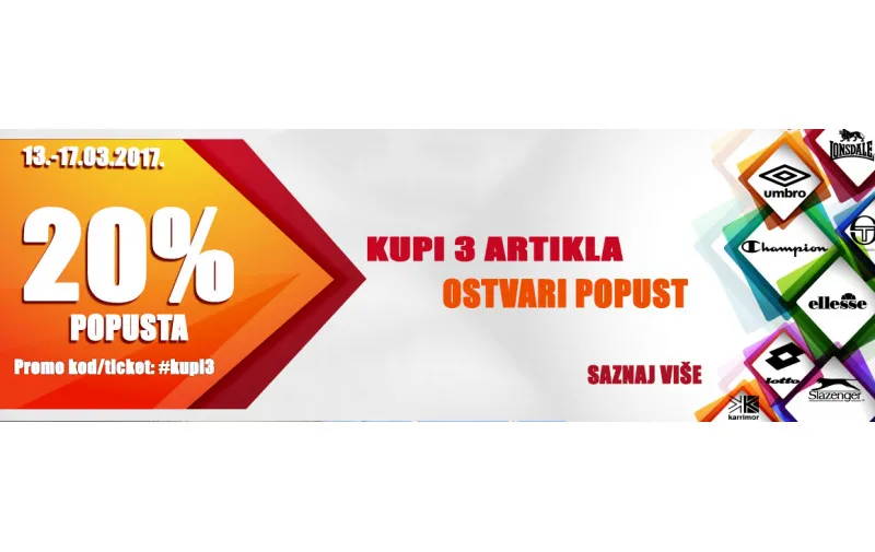 Kupite 3 artikla i uštedite 20%