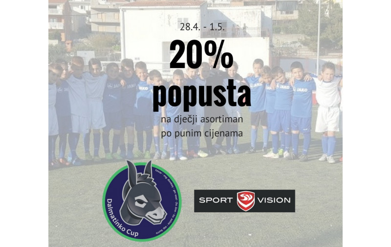 20% popusta na dječji asortiman povodom Dalmatinko Cupa