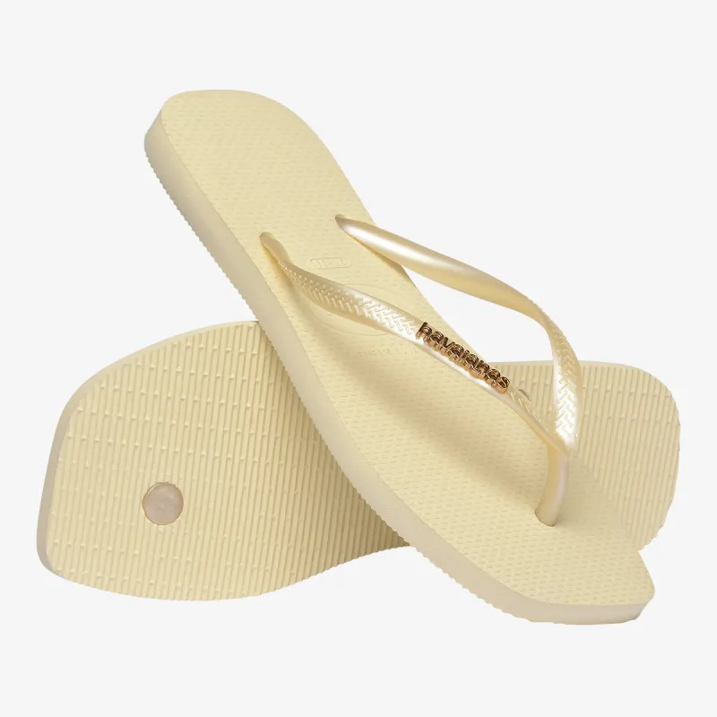 HAVAIANAS SLIM SQUARE LOGO METALLIC 