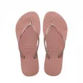 HAVAIANAS SLIM LOGO METALLIC ROSE 