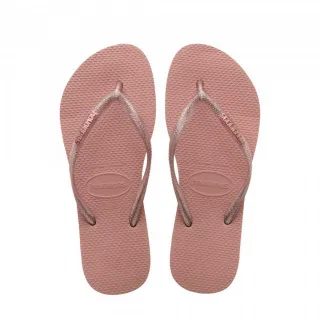 HAVAIANAS SLIM LOGO METALLIC ROSE 