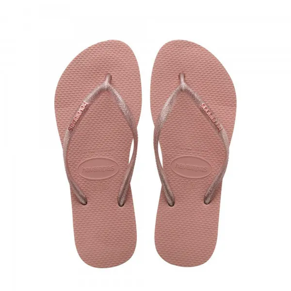 HAVAIANAS SLIM LOGO METALLIC ROSE 