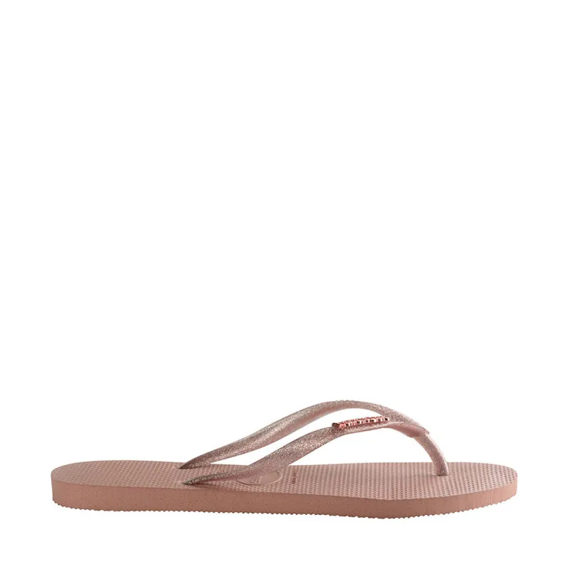 HAVAIANAS SLIM LOGO METALLIC ROSE 