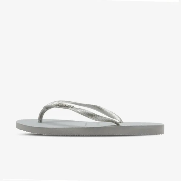 HAVAIANAS SLIM LOGO METALLIC GREY 
