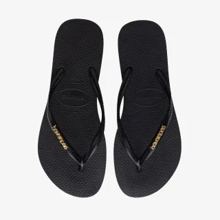 HAVAIANAS SLIM LOGO METALLIC BLACK 