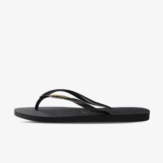 HAVAIANAS SLIM LOGO METALLIC BLACK 