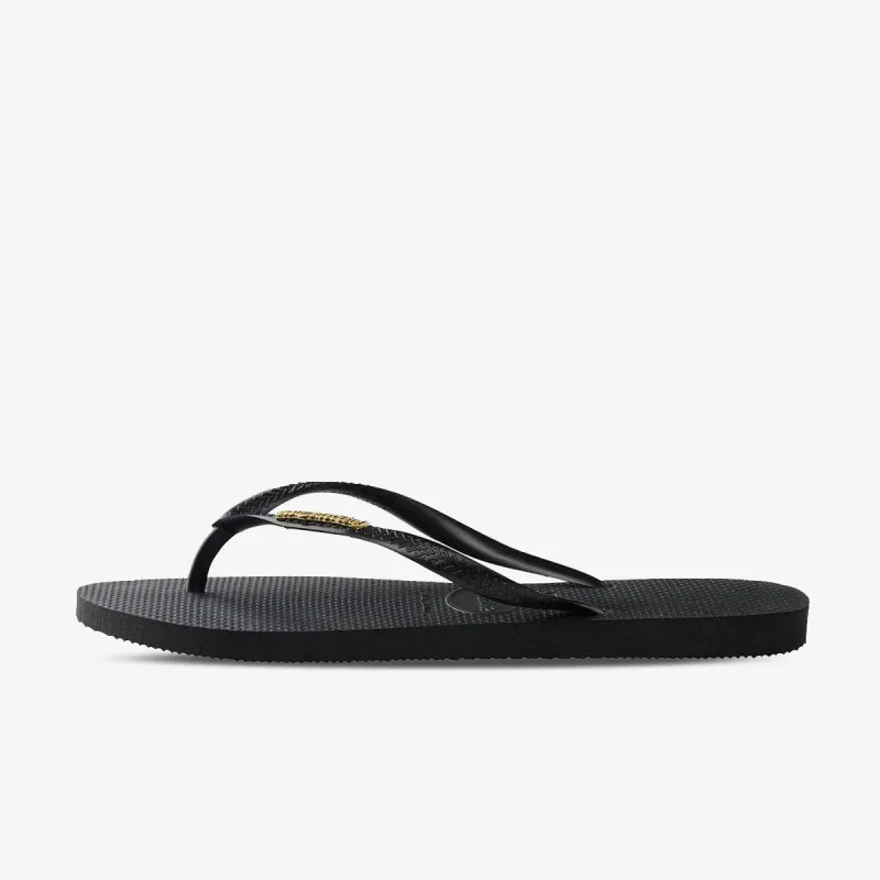 HAVAIANAS SLIM LOGO METALLIC BLACK 