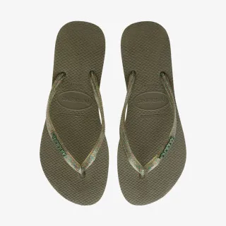 HAVAIANAS SLIM LOGO METALLIC GREEN 