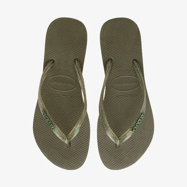 HAVAIANAS SLIM LOGO METALLIC GREEN 
