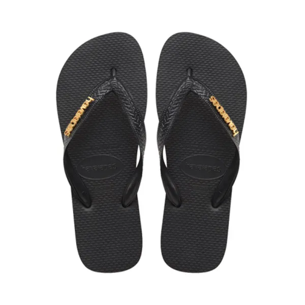 HAVAIANAS LOGO METALLIC BLACK/BLACK 