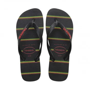 HAVAIANAS JAPANKE HAV. TOP STRIPES LOGO BLACK/BLACK/RED 