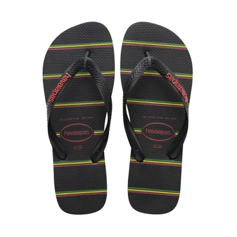 HAVAIANAS HAV. TOP STRIPES LOGO BLACK/BLACK/RED 