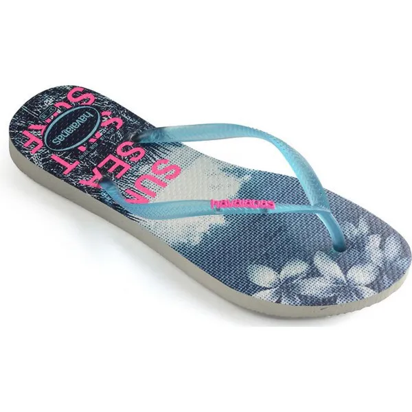 HAVAIANAS Japanke SLIM PAISAGE WHITE/TURQUOISE 