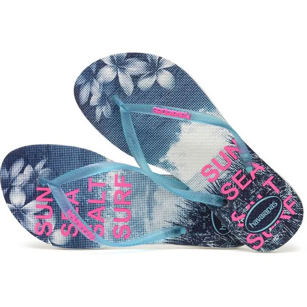 HAVAIANAS Japanke SLIM PAISAGE WHITE/TURQUOISE 