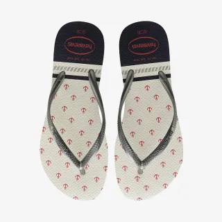 HAVAIANAS SLIM NAUTICAL WHITE GRAPH 