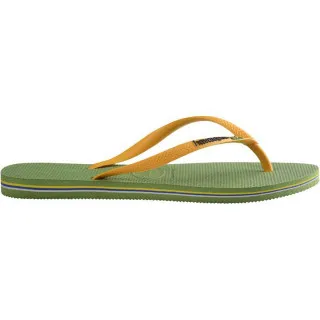 HAVAIANAS SLIM BRASIL LOGO GREEN BAMBOO 
