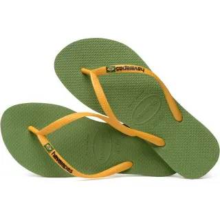 HAVAIANAS SLIM BRASIL LOGO GREEN BAMBOO 