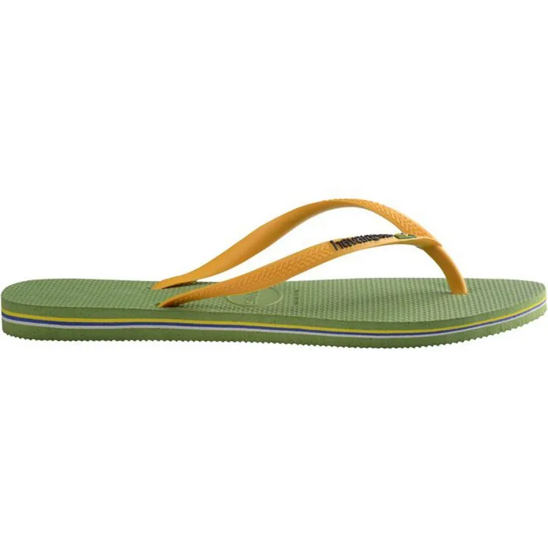 HAVAIANAS SLIM BRASIL LOGO GREEN BAMBOO 