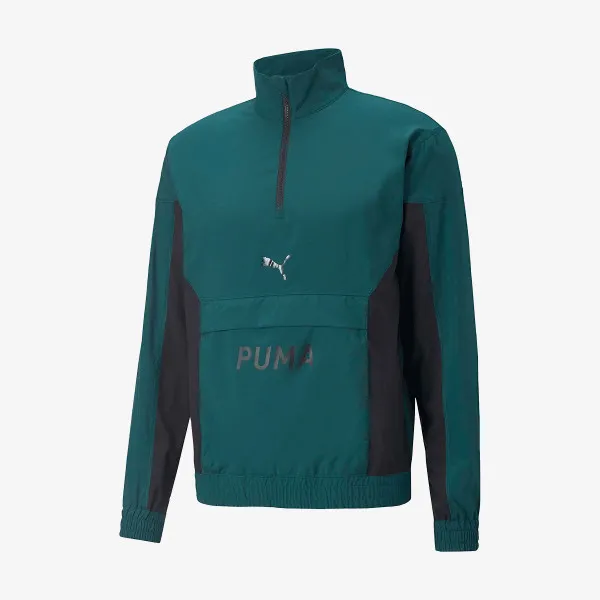 Puma PUMA FIT WOVEN 1/2 ZIP VARSITY GREEN