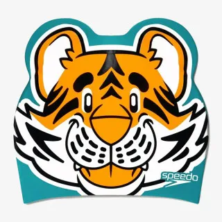 Speedo PRINTED CHARACTER CAP IU LTS ORANGE/GREE 