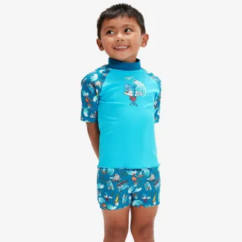 Speedo Plivački komplet Short Sleeve Printed Rash Top Set 