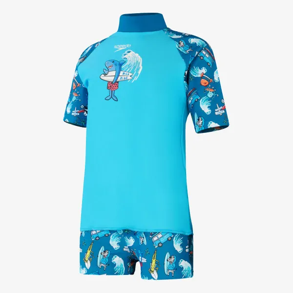 Speedo Plivački komplet Short Sleeve Printed Rash Top Set 