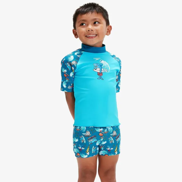 Speedo Plivački komplet Short Sleeve Printed Rash Top Set 