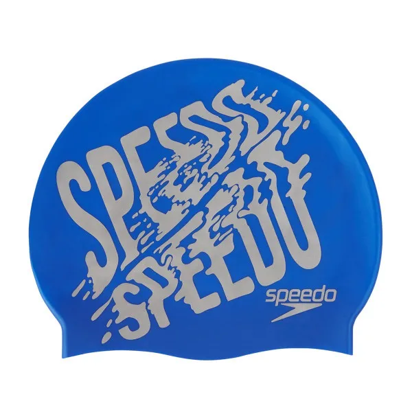 Speedo SLOGAN PRT CAP AU BLUE/SILVER 