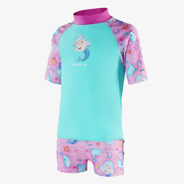 Speedo Plivački komplet Short Sleeve Printed Rash Top Set 