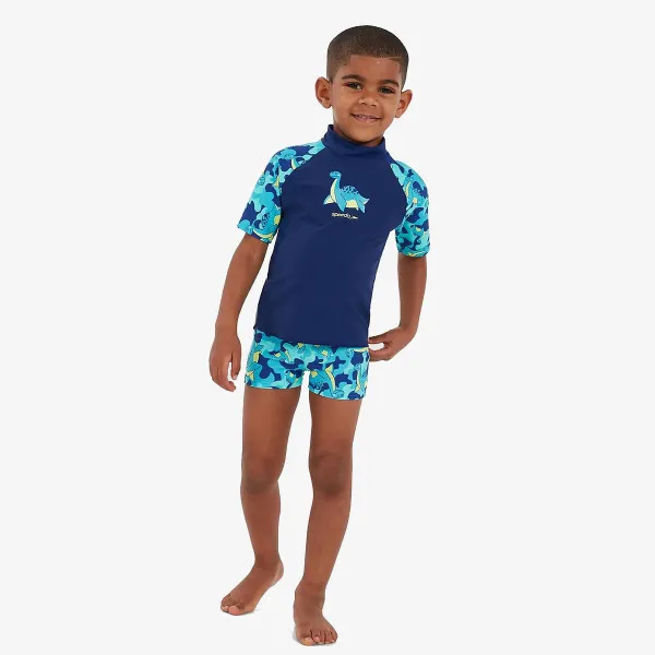 Speedo Oprema za plivanje Short Sleeve Printed Rash Top Set 