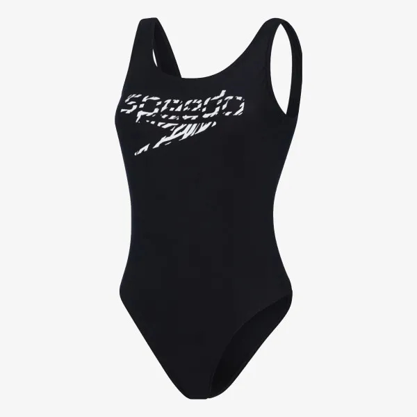 SPEEDO KUPAĆI KOSTIM LOGO DEEP U-BK HI LEG 1PC AF BLACK/WHITE 
